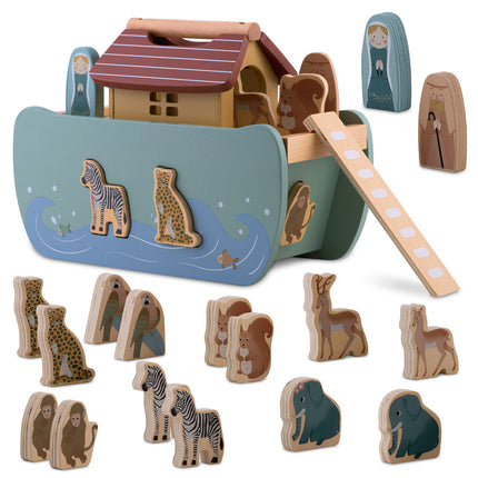 Trælegetøj: Noahs Ark med Dyr - Sjov og Læring for Børn