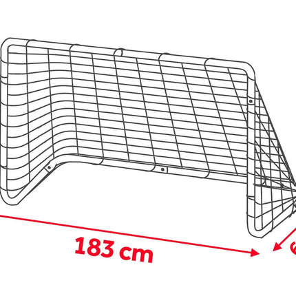 Stort fodboldmål 183 x 122 cm - 2 stk. til børn med stærk stålramme og hurtig montering