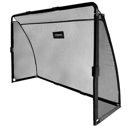 Stort fodboldmål 180 x 120 x 60 cm med stålstel, sort betræk og hurtigkoblinger