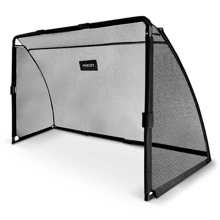 Stort fodboldmål 180 x 120 x 60 cm med stålstel, sort betræk og hurtigkoblinger