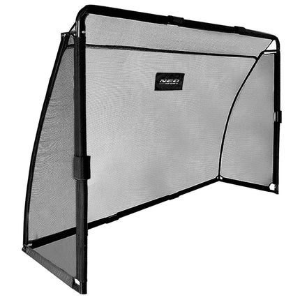 Stort fodboldmål 180 x 120 x 60 cm med stålstel, sort betræk og hurtigkoblinger