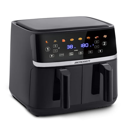 Dobbeltkammer Airfryer 10,2 l - Sund frituregryde med 8 programmer og touchskærm