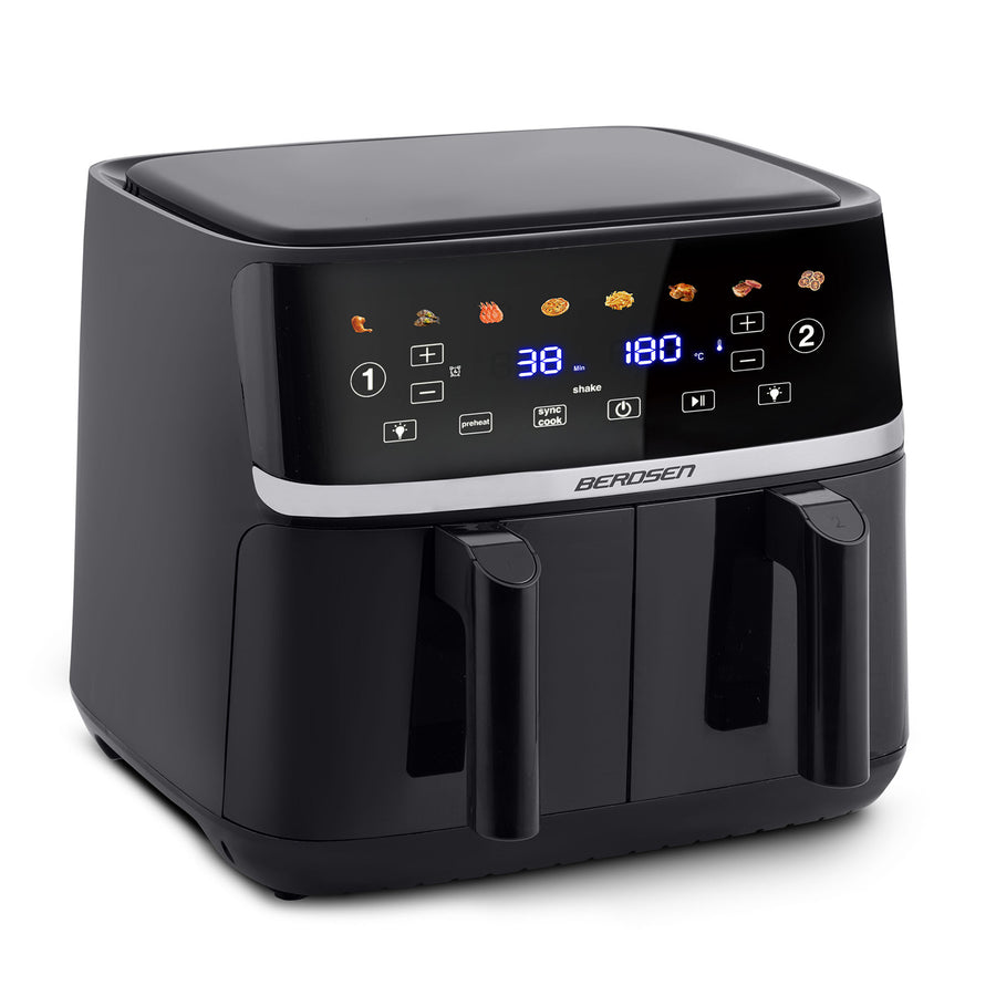 Dobbeltkammer Airfryer 10,2 l - Sund frituregryde med 8 programmer og touchskærm