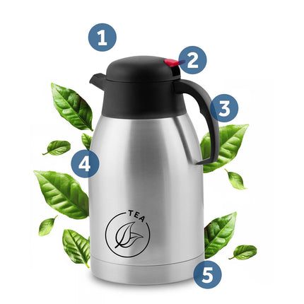 Rummelig 2-liters vakuumkande til varme og kolde drikke - Perfekt til udendørs aktiviteter