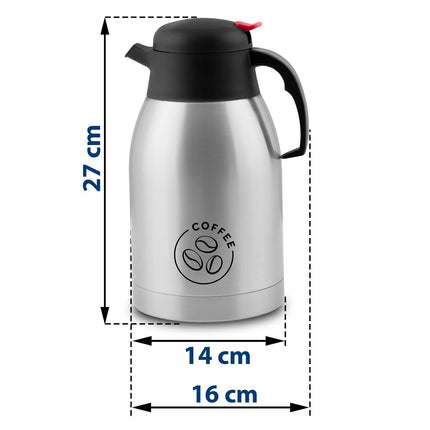 Rummelig 2-liters vakuumkande til varme og kolde drikke