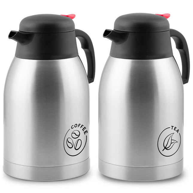 2 stk. 2-liters termokander til kaffe og te - perfekt til udendørs brug