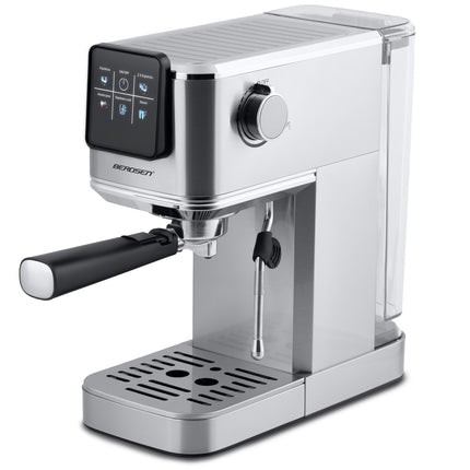 Espressomaskine med 20 bar tryk og mælkeskummer til hjemmebaristaer