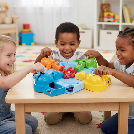 Hungry Hippos spil - sjovt familie arcade spil med nemme regler