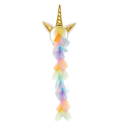 Unicorn kostume til børn med kjole, vinger og hovedbånd
