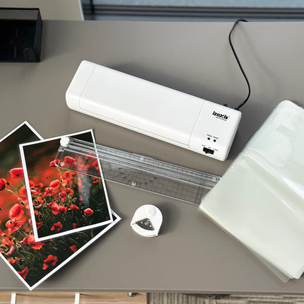 A4 laminator med trimmer og 60 folier - 4-i-1 sæt