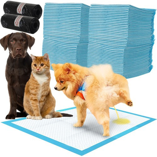 Hygiejneunderlag til Dyr - 100 stk. + Affaldsposer til Hunde - 30 stk.