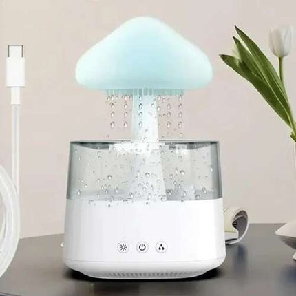 Humidifier med LED Natlampe og Regn Effekt – Skab Hyggelig Atmosfære