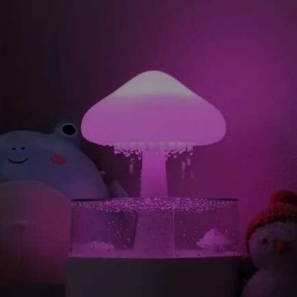 Humidifier med LED Natlampe og Regn Effekt – Skab Hyggelig Atmosfære
