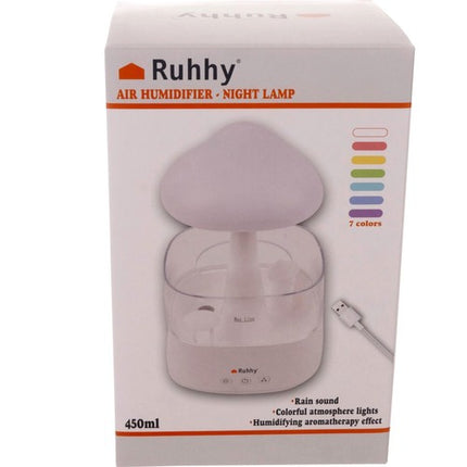 Humidifier med LED Natlampe og Regn Effekt – Skab Hyggelig Atmosfære