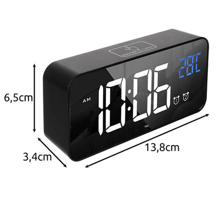 LED vækkeur med snooze og lydaktivering