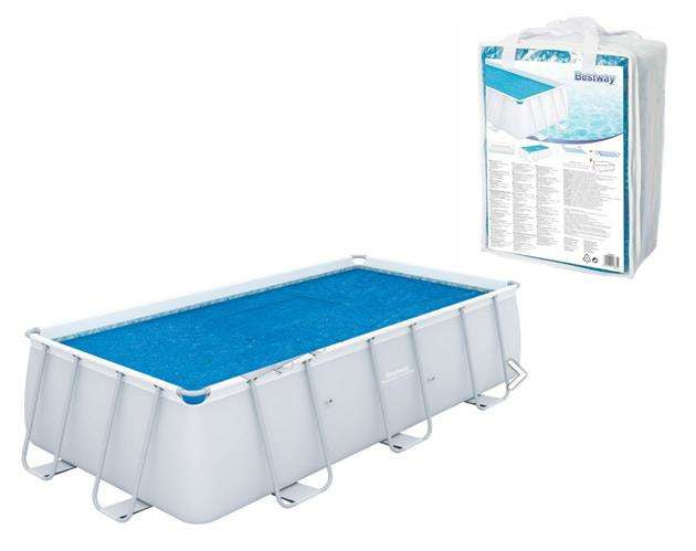 Soldækning til swimmingpools 404 x 201 cm - Effektiv opvarmning og varmetab reduktion