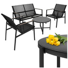 Havemøbelsæt 4 dele med bord, stole og sofa til terrasse
