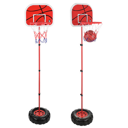 Højdejusterbar basketkurv 109-170cm med bold og pumpe