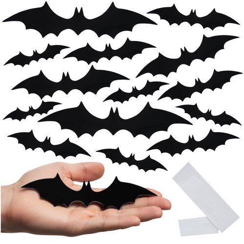 3D flagermus dekoration - 56 stk. til Halloween og fest