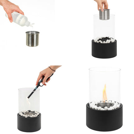 Elegant biopejs til hjemmet med sikker glasdome og stilfuldt design