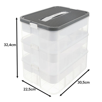 Kruzzel 22L blokcontainer med 3 niveauer og ruminddelere