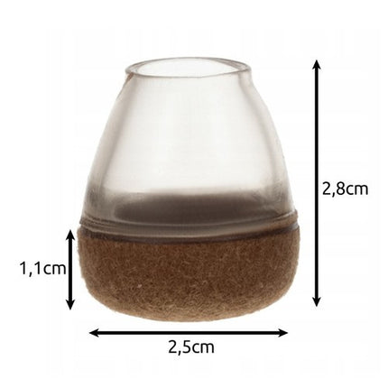 Stolebenbeskyttere med høj filtpolstring – Sæt af 4 til ben med diameter 13-23 mm