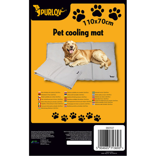 Kølemåtte til hund og kat 110x70 cm med gel – køletæppe med svejsede kanter, tørres med fugtig klud
