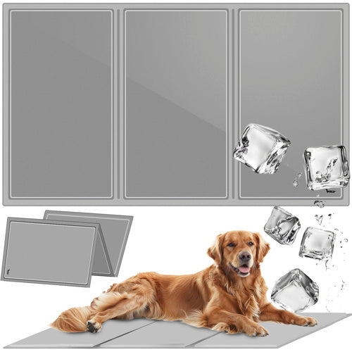 Kølemåtte til hund og kat 110x70 cm med gel – køletæppe med svejsede kanter, tørres med fugtig klud