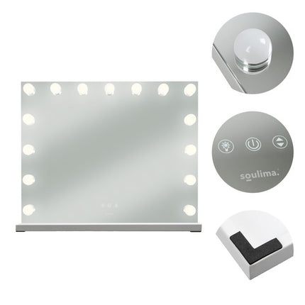LED kosmetik spejl 58x46 cm med justerbart lys