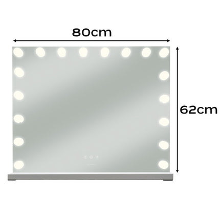 LED kosmetik spejl 80x62 cm med justerbart lys