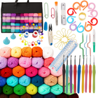 Hæklesæt med 113 dele til begyndere og øvede