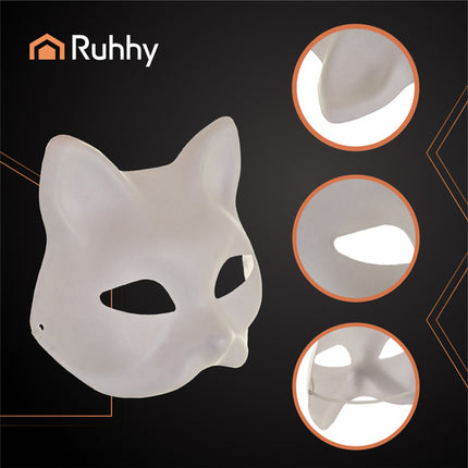 DIY katteansigt masker - Sæt med 10 kreative masker