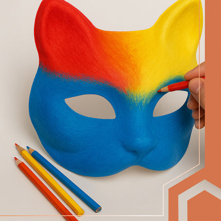 DIY katteansigt masker - Sæt med 10 kreative masker