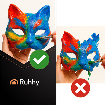 DIY katteansigt masker - Sæt med 10 kreative masker