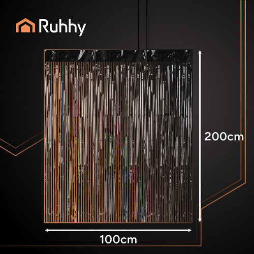 Dekorativ sort gardin 100x200 cm med selvklæbende tape