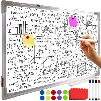 Magnetisk Tør- og Slet Tavle 90 x 60 cm – Inkl. Markører, Magneter og Svamp