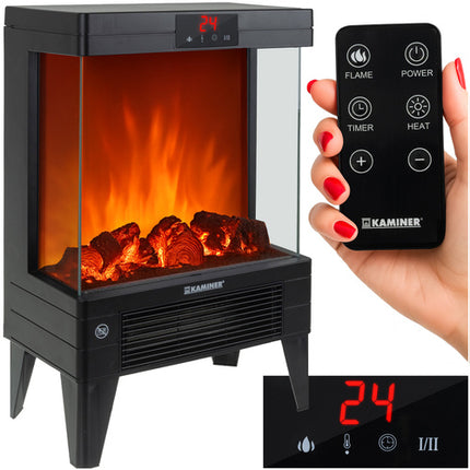 EmbeGO 2000W elektrisk radiator med flammeeffekt
