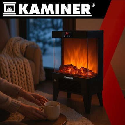EmbeGO 2000W elektrisk radiator med flammeeffekt