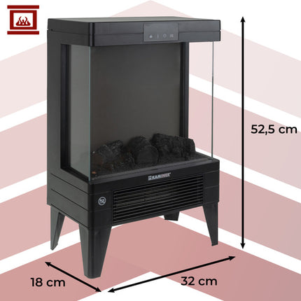 EmbeGO 2000W elektrisk radiator med flammeeffekt