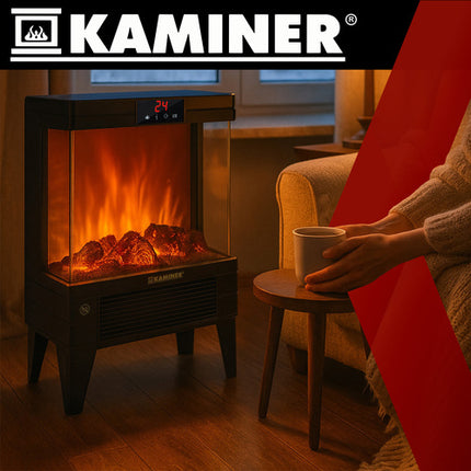 EmbeGO 2000W elektrisk radiator med flammeeffekt