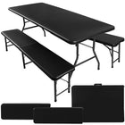 Foldbart Havebord 180 cm med 2 Bænke – Praktisk og Pladsbesparende