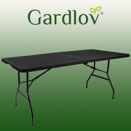 Foldbar havebord 180 cm med praktisk opbevaring