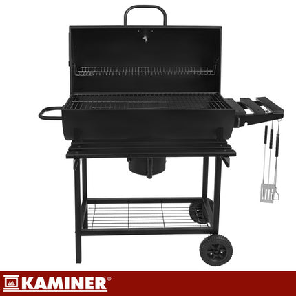 Stor kulgrill med låg og termometer 108x67x96cm