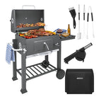 Kulgrill med låg og termometer 116x70x110cm - komplet sæt