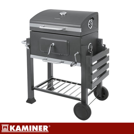 Kulgrill med låg og termometer 116x70x110cm - komplet sæt
