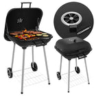 Kulgrill med låg og hjul 53x77x46cm - transportabel havegrill