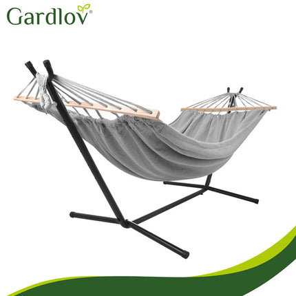 Dobbelthængekøje med stativ 200x150cm - belastning 250kg