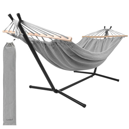 Dobbelthængekøje med stativ 200x150cm - belastning 250kg