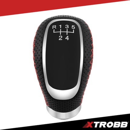 Universal gearknob i læder med adaptere til 5/6-gear