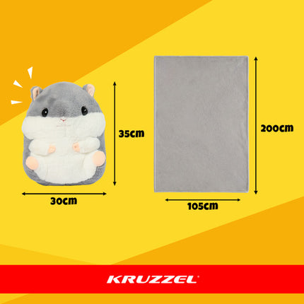 Kruzzel 3-i-1 hamsterpude med tæppe til børn